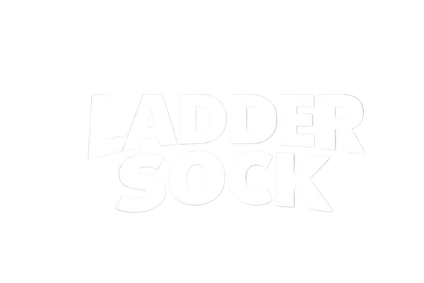 Logo of Ladder Sock with blue text on a white background